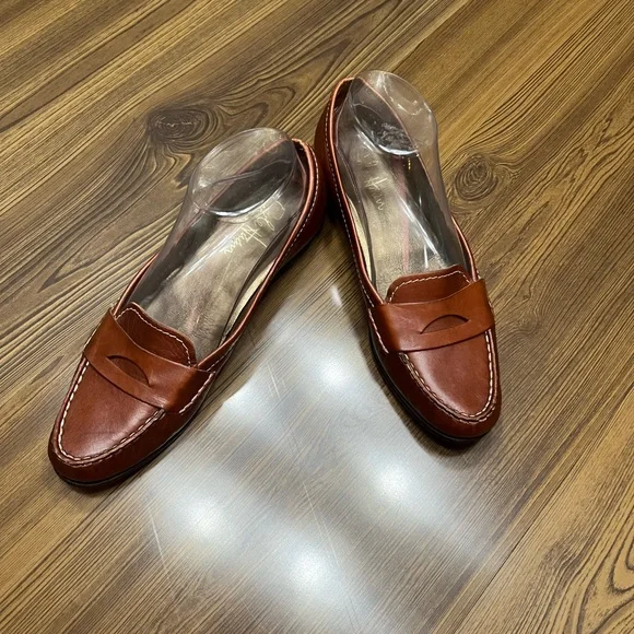 Cole Haan Leather Penny Loafers Brown Size 8AA - Picture 1 of 13